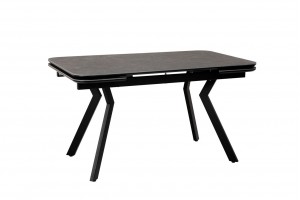 Валео 140 (стол обеденный) (т.820 (Черная шагрень), Керамика2 60 (Чёрный мрамор))
